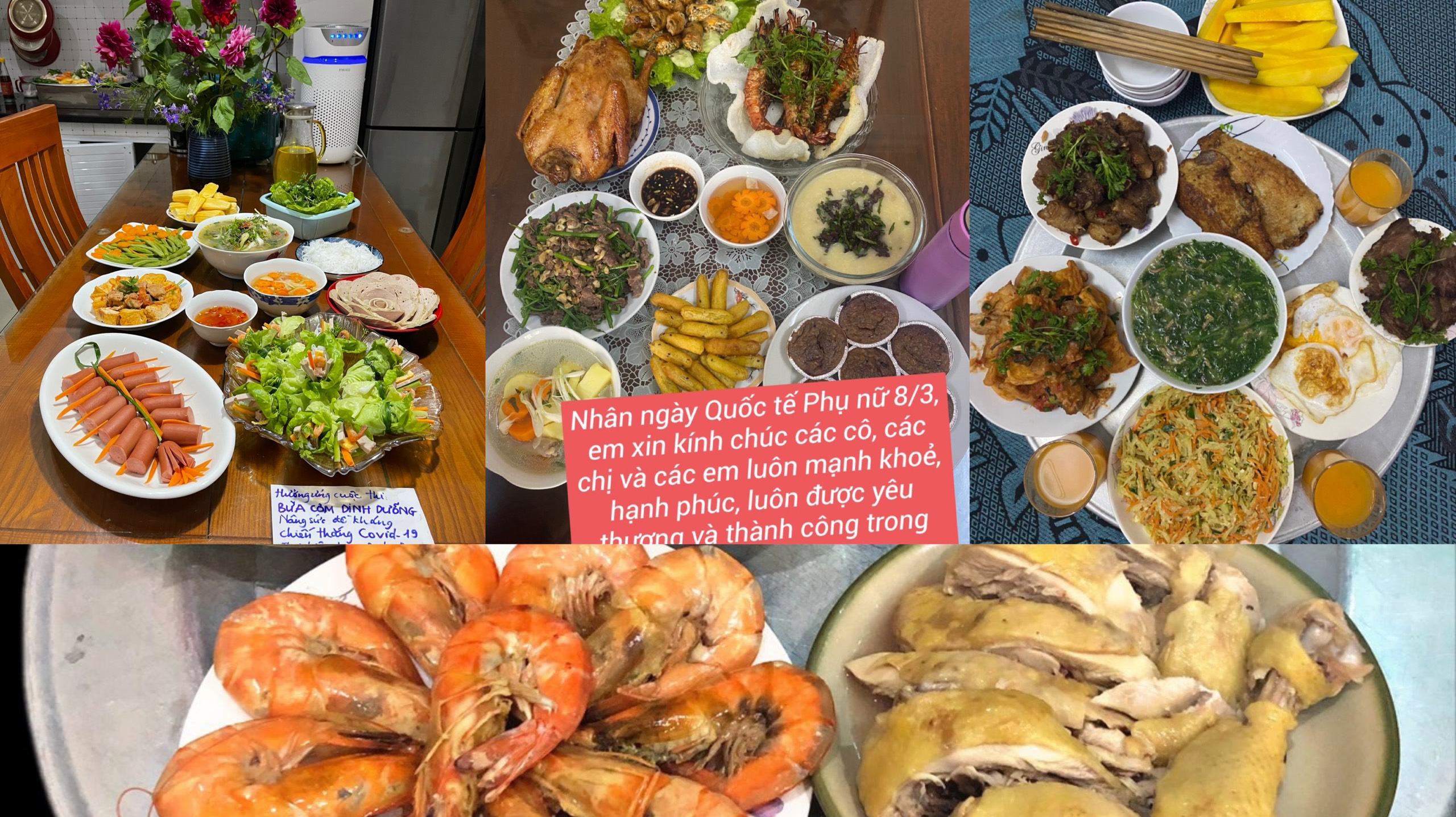 Những bữa cơm dinh dưỡng rực rỡ sắc màu của các cô giáo trường chuyên Nguyễn Trãi